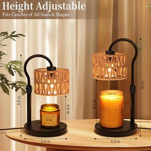 Lampe à bougie en rotin LANJO Boho avec variateur d'intensité et minuterie, diffuseur de parfum sans flamme pour cires parfumées - Product Image 6
