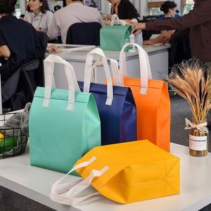 Bolsa de Embalaje Desechable Personalizada, No Tejida, Reciclable, para Supermercado, Comida para Llevar, con Aislamiento Térmico de Aluminio para Café y Hielo - Product Image 5