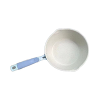 Casserole à lait en aluminium durable et écologique de haute qualité avec couvercle en verre Poignée en silicone Macaron Color Floral Design Poignée ergonomique