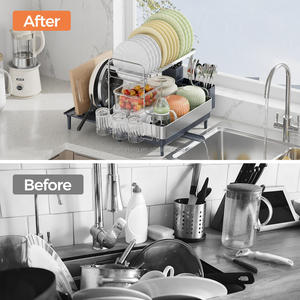 Organizador Multifuncional de Gabinete para Casa, Escorredor de Louça de Aço Inoxidável, Secador de Talheres Sobre a Pia, Escorredor de Pratos de Cozinha - Product Image 5