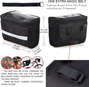 Borsa per Bicicletta con Tasca a Rete, <span class=keywords><strong>Cestino</strong></span> per Manubrio, Custodia per <span class=keywords><strong>Bici</strong></span> con Cinghia Regolabile ad Alta Capacità - Product Image 6