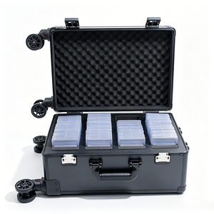 Valigetta Espositiva <span class=keywords><strong>e</strong></span> Contenitore per Carte Sportive Gradate da Collezione, 18 Pollici, 4 Scomparti, in Alluminio, con Ruote, per Fiere - Product Image 4