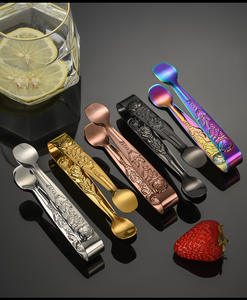 Винтажные розовые 304 из нержавеющей стали, зажимы для кубиков сахара, ведерко для льда, щипцы для льда, металлические зажимы для ломтиков лимона - Product Image 1