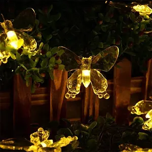 Lampe décorative de jardin, lampe solaire de pelouse, LED à énergie solaire, papillon, guirlande LED, guirlande étanche, jardin, parc
