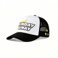 Casquette Trucker 5 Panneaux Unisexe en Coton Respirant à Dos en Maille et Visière en Mousse, Réglable, pour Toutes Saisons, Loisirs en Extérieur