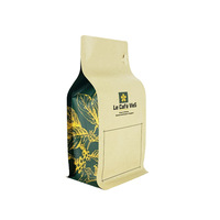 Bolsa de pie para embalaje de alimentos, bolsa con cremallera con ventana, Kraft papel artesanal, reutilizable, biodegradable, Doypack Ziplock, marrón y blanco