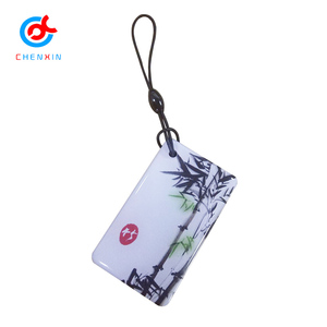 Tùy chỉnh in ấn logo không thấm nước móc khóa 13.56MHz <span class=keywords><strong>Mifare</strong></span> cổ điển 1K HF RFID keyfob đen sợi dây thừng Epoxy Tag cho kiểm soát truy cập - Product Image 3