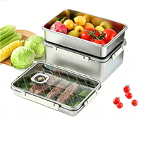 Boîte de conservation alimentaire hermétique en acier inoxydable 304, résistante au congélateur, étanche et anti-fuite, idéale pour la préparation des repas