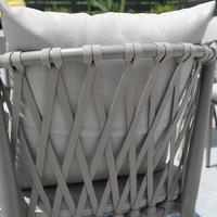 Trois pièces durables PE rotin mobilier d'extérieur petites tables chaises combinaison pour cour jardin terrasse balcon cour