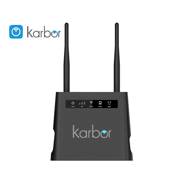 Karbor 4G LTE WiFi6 CPE Mobile Hotspot with SIM Card Slot 2.4G/5G RJ11/RJ45 Ports 1000Mbps QoS SOHO VPN & VoIP Support
