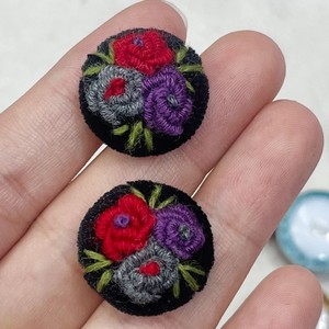 Handmade 3D thêu hoa nút vải cho bé quần áo len Cashmere nút áo - Product Image 4