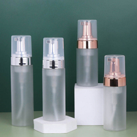 Bouteille de mousse givrée 100ml 120ml 150ml 200ml, flacons pompe à mousse argentés et or rose, bouteille en plastique PET mat pour nettoyant moussant