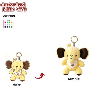 Porte-clés en peluche éléphant jaune OEM ODM, mini breloque éléphant mignon pour sac à dos, cadeaux pour enfants et accessoires quotidiens - Product Image 1