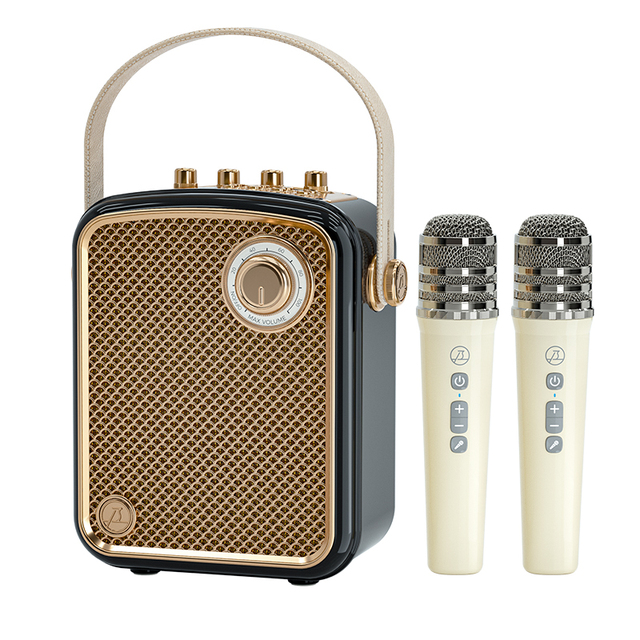 L100 Portable Home bluetooth Karaoke Speaker With 2 Wireless Microphones for Singing Party Stage Performance