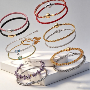 Nuevo 2026 Pulsera de tenis deslizante de Plata <span class=keywords><strong>925</strong></span> con Circonita, diseño de Corazón de Amor, Flor Púrpura, Planta y Abeja (estilo cuento), ideal como regalo y amuleto para fiestas - Product Image 1