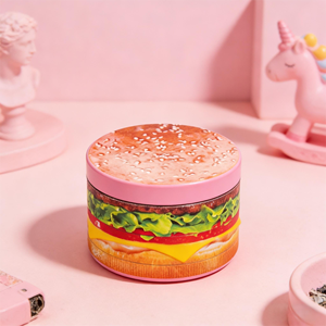 Jinlin Hot Sale 63mm-4 Donut Hamburger Design Zinc Alloy & <b>Plastic</b> Herb <b>Grinder</b> - Product Image 5