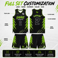 Ensemble de maillots de basket-ball sur mesure, taille plus, noir et vert, sublimation, vêtements de basket-ball OEM pour les clubs, ensemble uniforme, 100% polyester
