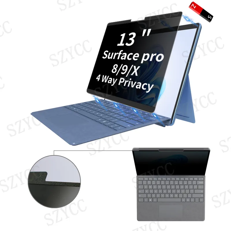 コンピュータープライバシースクリーンプロテクターペット磁気洗える取り外し可能なアンチブルーライト保護フィルムMicrosoft Surface13インチ用