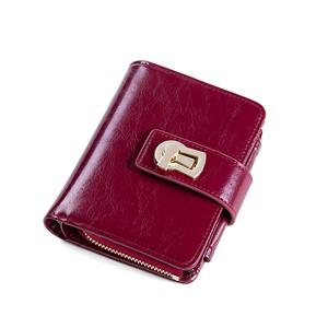 Portefeuille court AndoBag avec fermeture éclair RFID pour femmes, porte-cartes, cuir de vache véritable, petite bourse à monnaie, mode vintage 8017 - Product Image 6
