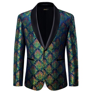 <span class=keywords><strong>Blazer</strong></span> monouso casual di alta qualità alla moda floreale <span class=keywords><strong>verde</strong></span> Slik da <span class=keywords><strong>uomo</strong></span> - Product Image 3