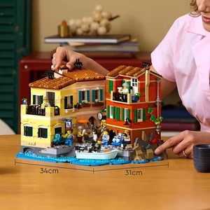 Riviera italiana 21359 pueblo pesquero de Liguria ciudad modular bloques de construcción arquitectónicos ladrillos chico juguetes niños regalo 3251 Uds - Product Image 2