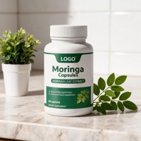 Hoogwaardige pure Moringa bladpoeder kruidenextract capsules natuurlijke plantaardige voedingssupplementen ISO9001 fles/vat
