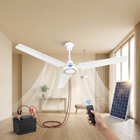 Vente chaude 56 pouces BLDC ventilateur 3 lame de fer ventilateur de toit à grande vitesse Rechargeable ventilateur de plafond à énergie solaire avec télécommande