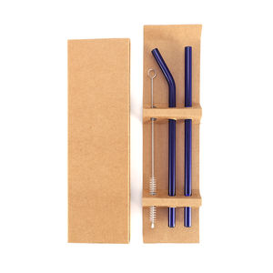 Прозрачные 8*200 мм прямые и изогнутые стеклянные соломинки для молока, настраиваемые в различных цветах и длинах аксессуары для питья - Product Image 6