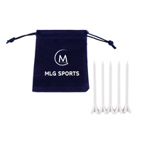 Tee de golf personnalisé avec logo, tee en plastique 83 mm, couleurs assorties avec 15 sacs en tissu