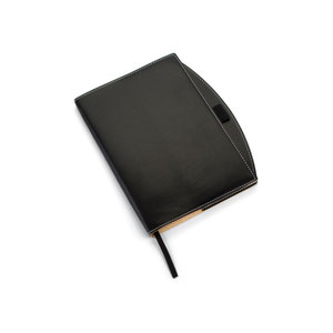 Quaderno nero 170x215 mm con copertina in pelle e chiusura elastica per scrivere e prendere appunti - Product Image 1