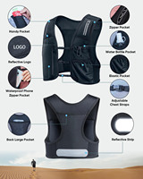 Dames Heren Lichtgewicht Reflecterend Hardloopvest Verstelbare Borstbandjes 6 Zakken Hydratatie Vest Telefoonhouder Outdoor Tassen
