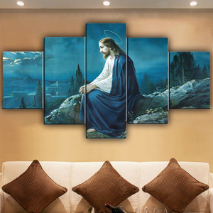 Chúa Giêsu Nhiệm Vụ Vải Sơn HD Phun In 5 Bảng Điều Chỉnh Áp phích Tường Nghệ Thuật Cuadros Lớn Sơn Trên Vải Yiwu Bán Buôn - Product Image 5