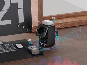 Cargador inalámbrico 5 en 1 <span class=keywords><strong>Altavoz</strong></span> BT con cargador inalámbrico Light Night para iPhone IWatch y cargador inalámbrico <span class=keywords><strong>Airpods</strong></span> - Product Image 3