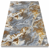Panneau mural en marbre UV de luxe, feuille de marbre PVC haute brillance pour la décoration murale de fond de télévision dans le salon