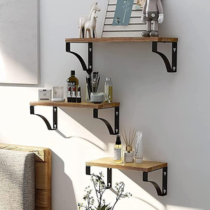 <span class=keywords><strong>Étagère</strong></span>s murales en <span class=keywords><strong>bois</strong></span> de style industriel, <span class=keywords><strong>étagère</strong></span> murale flottante avec <span class=keywords><strong>métal</strong></span> noir vintage - Product Image 4
