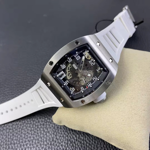 Montre mécanique de luxe pour homme de haute qualité avec cristal saphir tonneau, nouveau cadran blanc, design ajouré, grande fenêtre de date, RM010 - Product Image 4