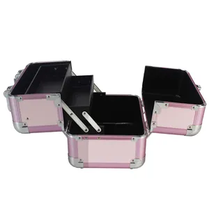 Aluminum portable cosmetic case for girls, perfect for fashion and beauty on-the-go