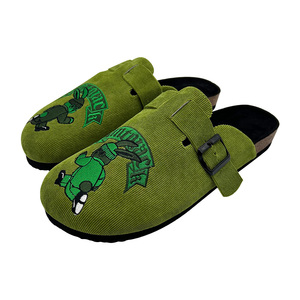 Custom Corduroy Cork Foot Bed <strong>Clogs</strong> for <strong>Men</strong> Women Mules with Arch Support Adjustable Buckle Corduroy Cork <strong>Clogs</strong> - Product Image 4