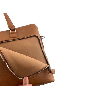 Sacoche d'ordinateur vintage pour ordinateur <span class=keywords><strong>portable</strong></span>, mallette en cuir véritable pour homme - Product Image 4