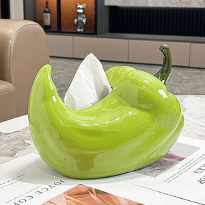 Boîte à <span class=keywords><strong>mouchoirs</strong></span> en céramique créative en forme de piment, faite à la main, pratique et belle - Product Image 3