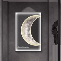 Mond-Wohnzimmer-Dekorationsgemälde Hochwertiges Eingangsbereich-Wandbild Sofa-Hintergrundwand Bodenleuchte Kristallporzellan Chinesisch