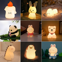 Lampe de nuit LED pour bébé, veilleuse respirante, lapin, lapin, silicone, veilleuse créative pour salon et chambre à coucher