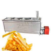 Nouvelle ligne de production de frites de pommes de terre semi-automatique à chauffage au gaz, équipement de friteuse à haute efficacité