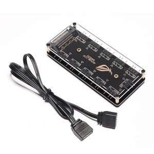 Huierde Hub ARGB 1 à 10 ports 5V avec synchronisation carte mère Aura Sync et support auto-adhésif pour ventilateurs de refroidissement d'ordinateur de bureau - Product Image 5