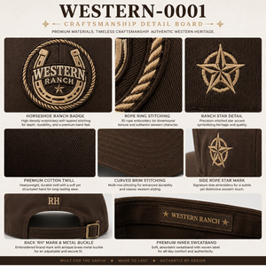 Gorra de béisbol al por mayor de sarga de algodón de 6 paneles con insignia de herradura estilo Western Heritage Pack, importada para minoristas de ranchos con logotipo personalizado - Product Image 4