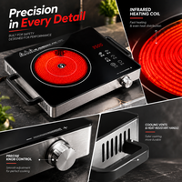 Cuisinière électrique multifonctionnelle en céramique 3500W, écran tactile intelligent, portable, écologique, pour usage domestique