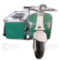 Carrito de Venta de Helados, Scooter Piaggio Ape, Vehículo de Tres Ruedas, Carrito de Venta con Congelador, Triciclo Eléctrico