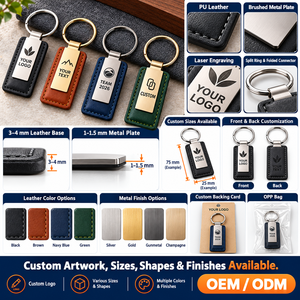 Llaveros Personalizados de Cuero y Metal, Placa Pulida Grabada con Láser, Regalos Promocionales Corporativos OEM ODM - Product Image 4