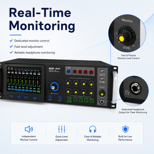 Console de mixage numérique MU22, montage en rack, mixeur numérique stéréo, <span class=keywords><strong>interface</strong></span> <span class=keywords><strong>audio</strong></span> et télécommande pour <span class=keywords><strong>iPad</strong></span>/iPhone via iOS Android - Product Image 5