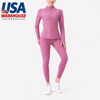 Conjunto de Yoga de 2 Piezas para Mujer, Color Sólido, Tejido Peach Skin, Cuello Alto, Cintura Alta, Transpirable, con Cordón Ajustable, Ropa Deportiva, Envío Gratis